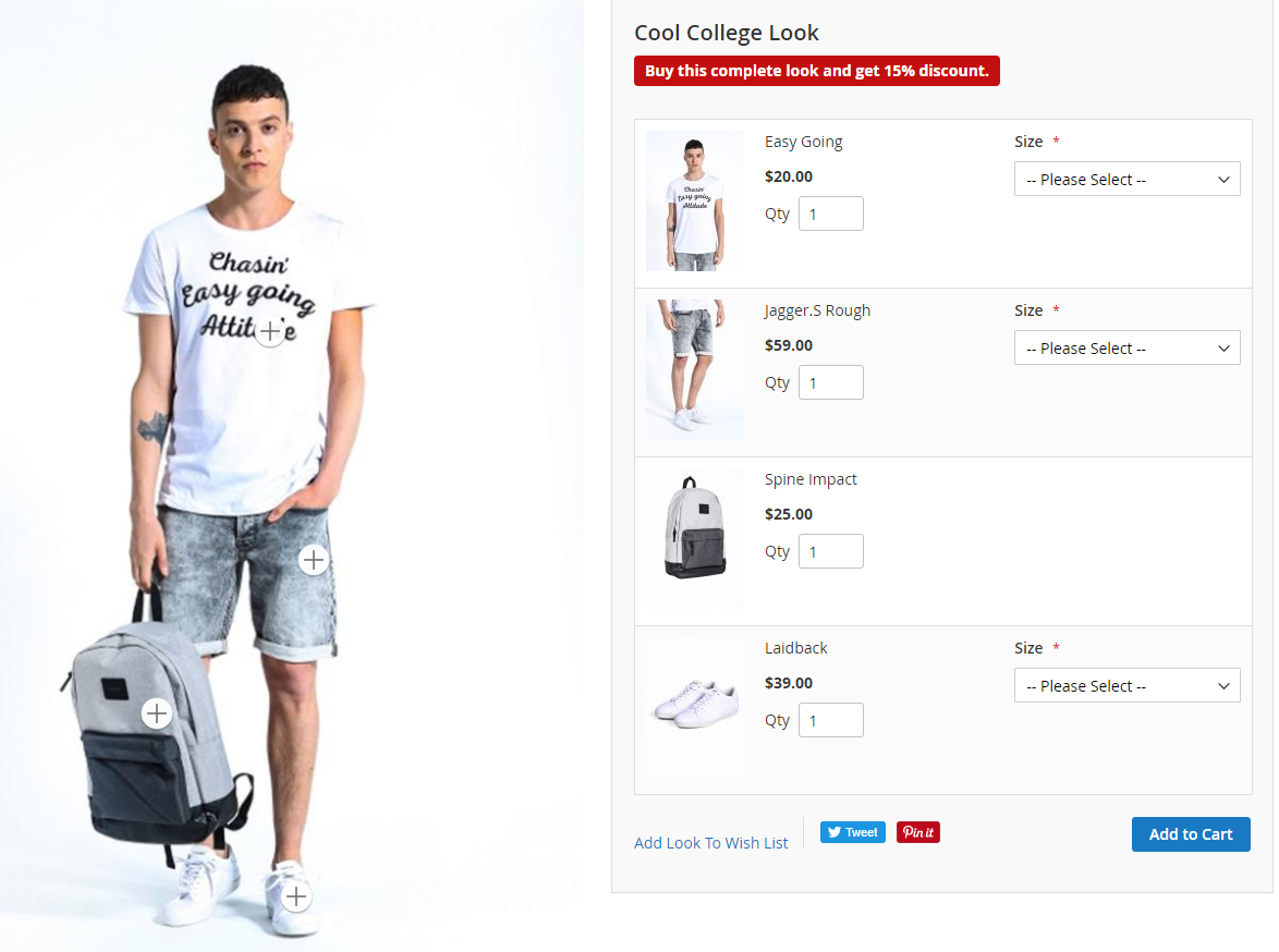 Product Detail Page of Complete Look