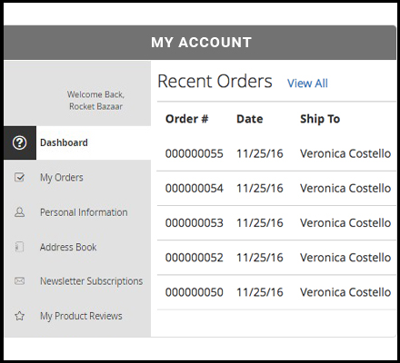Customer Account in multivendor marketplace rocket bazaar Magento 2 multivendor marketplace extension