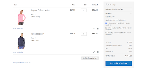 Chrging Extra Fees at Checkout