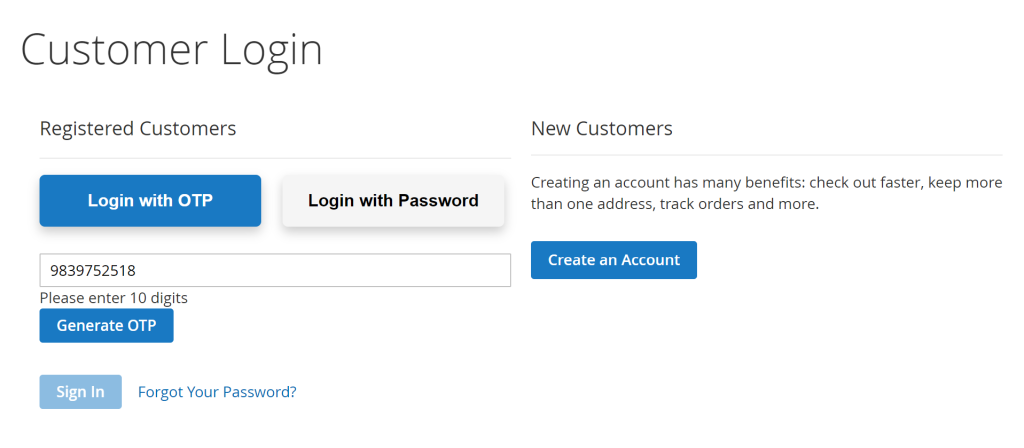 Customer Login