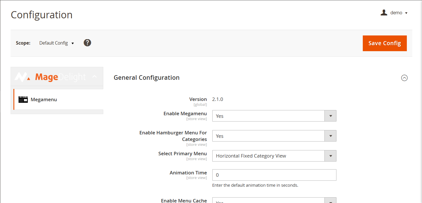 Magento 2 Mega Menu Admin Configuration & Usability