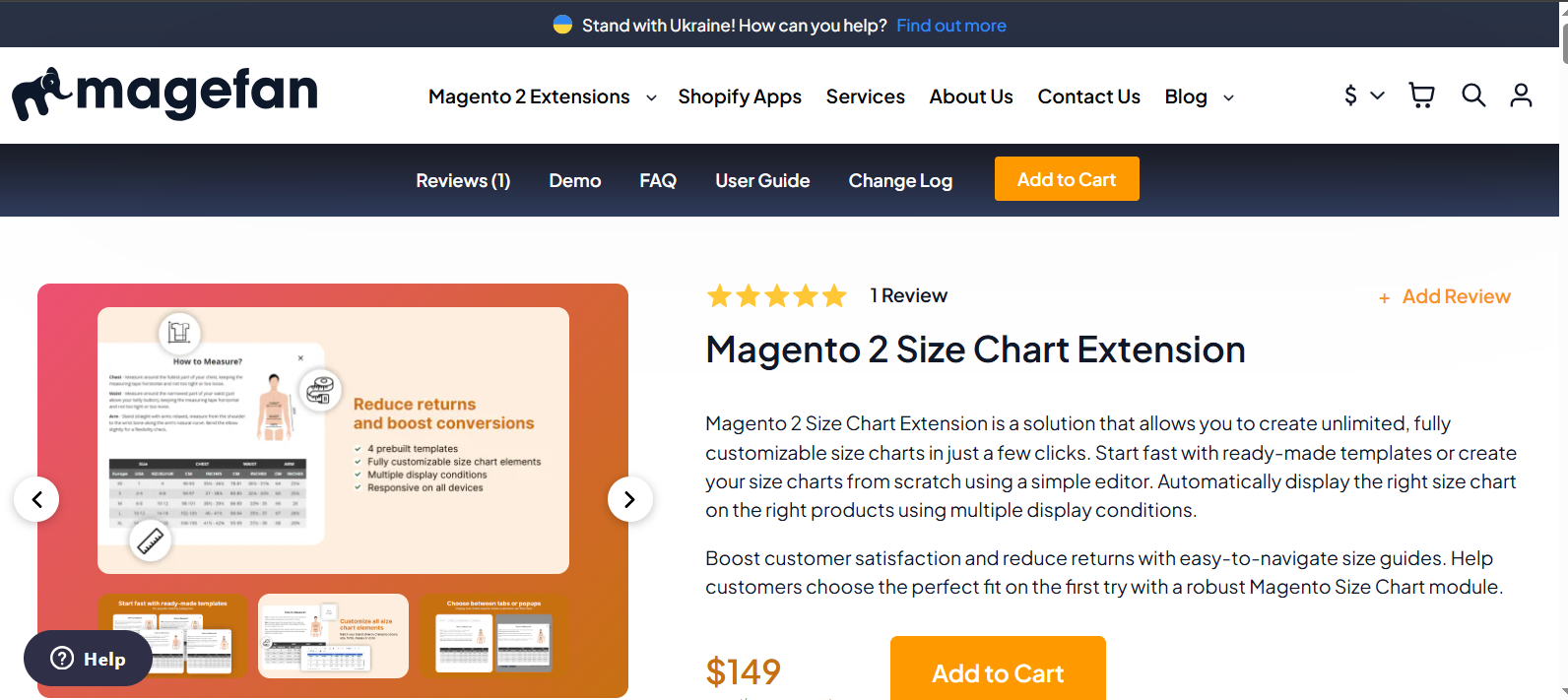 Magento 2 Size Chart Extension by Magefan