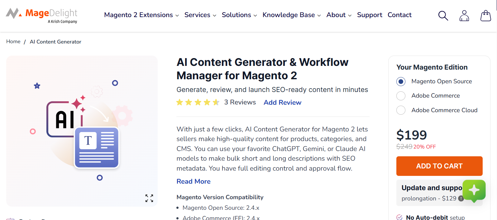 AI Content Generator & Workflow Manager for Magento 2