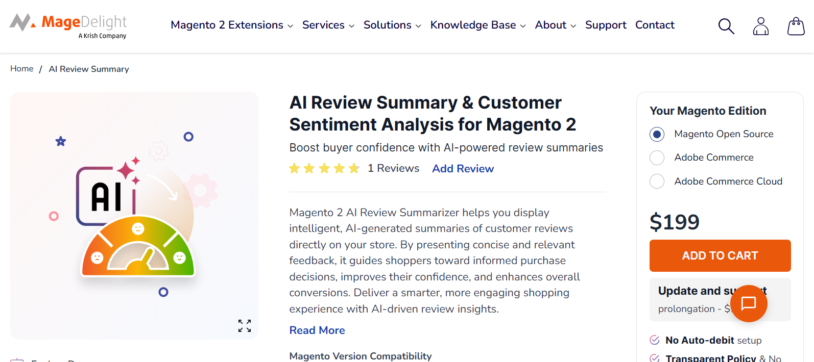 AI Review Summary & Customer Sentiment Analysis for Magento 2