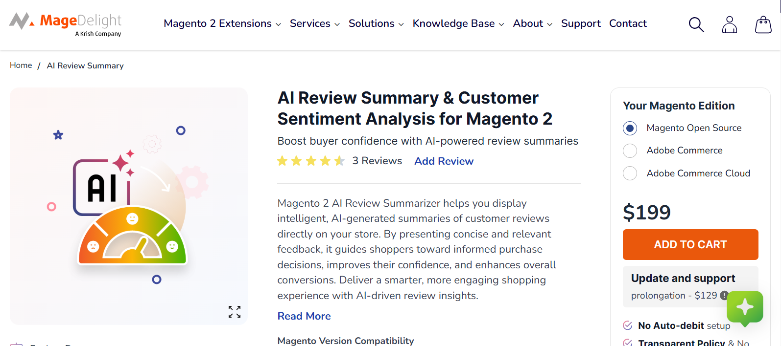 AI Review Summary & Customer Sentiment Analysis for Magento 2
