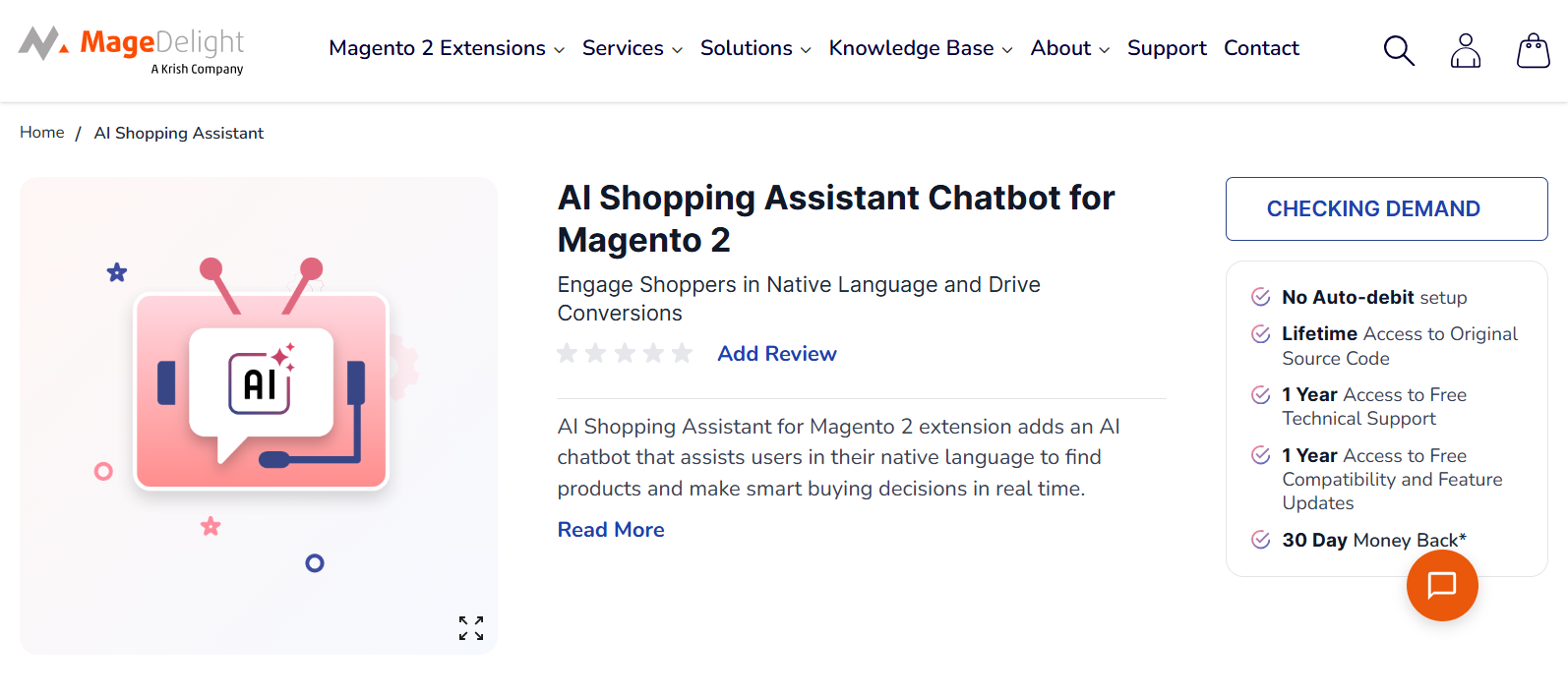 AI Shopping Assistant Chatbot for Magento 2