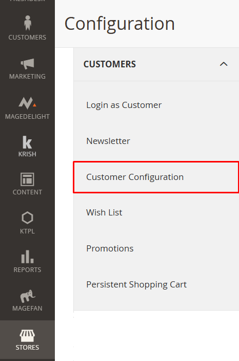Access Customer Configuration in Magento 2 Admin