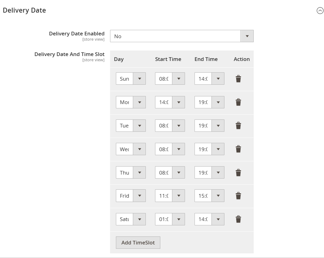 MageDelight One Step Checkout Delivery Date Settings