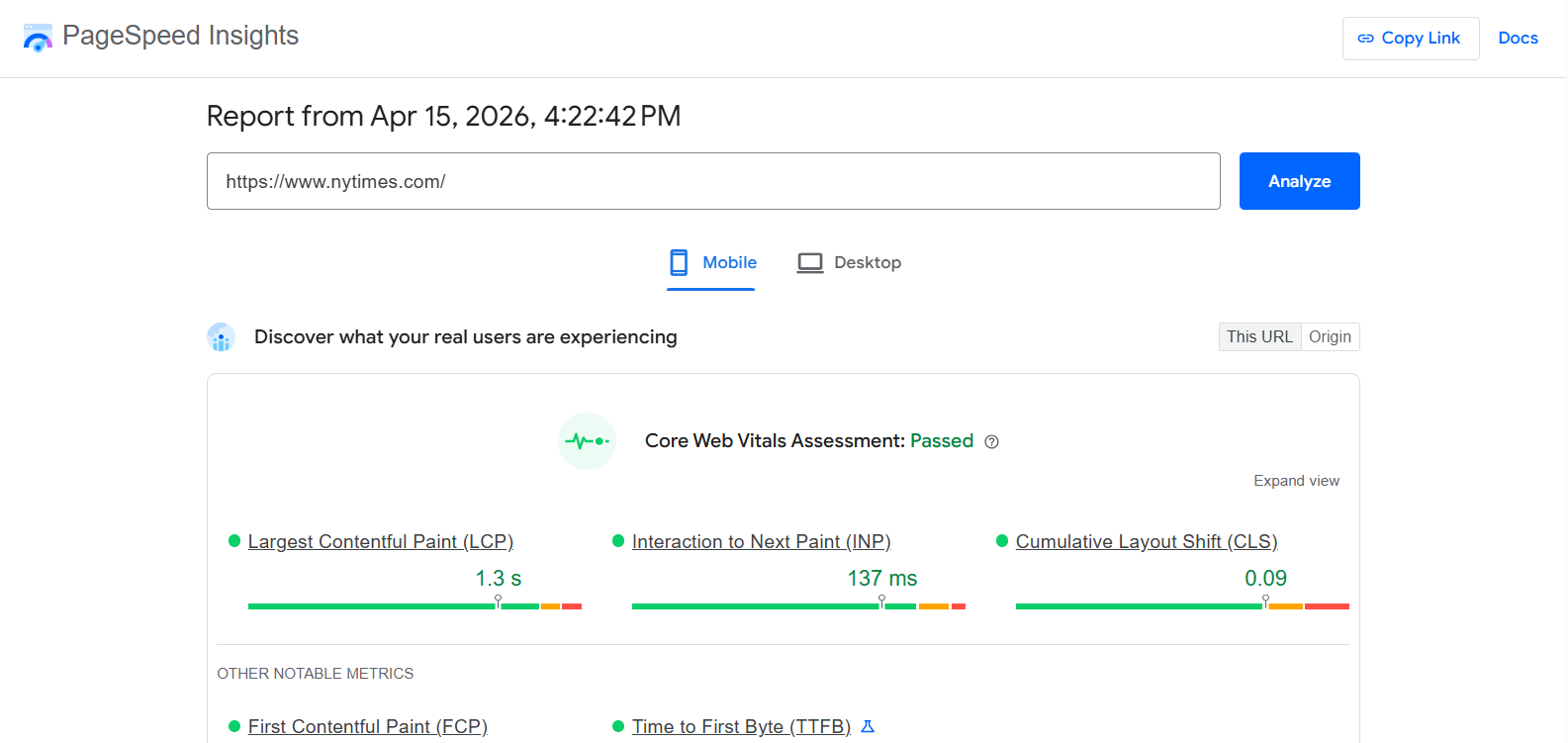 PageSpeed Insights