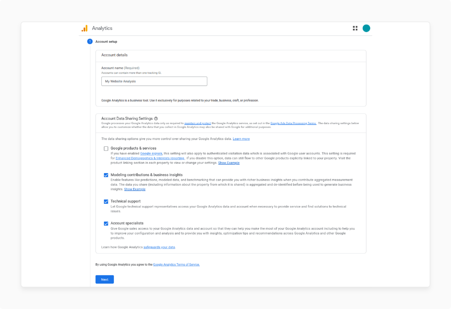 Create a Google Analytics 4 Property