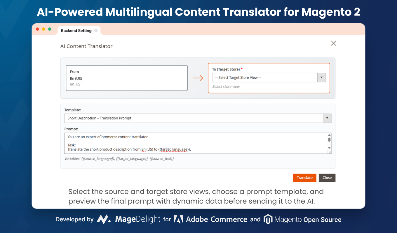 Magento 2 Multilingual AI Content Translator Extension