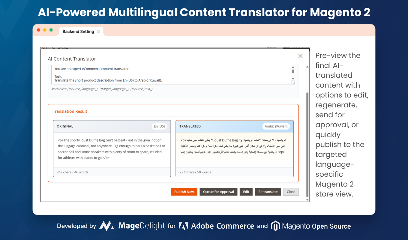 Magento 2 Multilingual AI Content Translator Extension