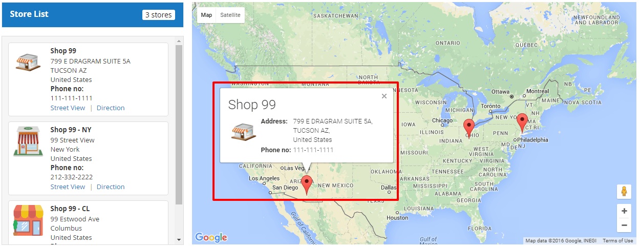 View store detail just by tag pin hover