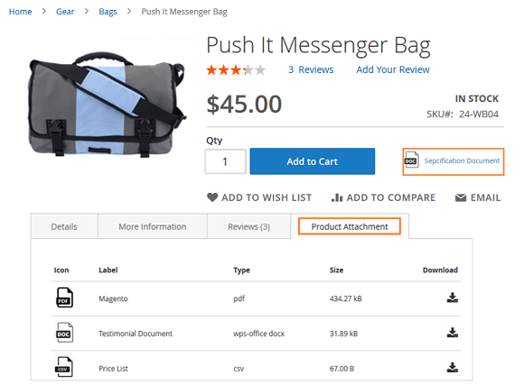 Display Attachments Anywhere on the Product Page