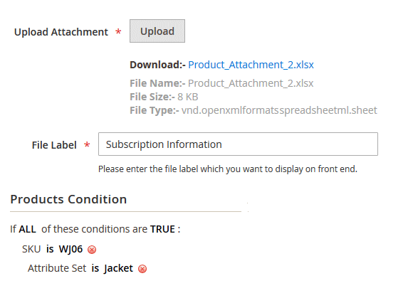 Display Attachments based on Product Attributes
