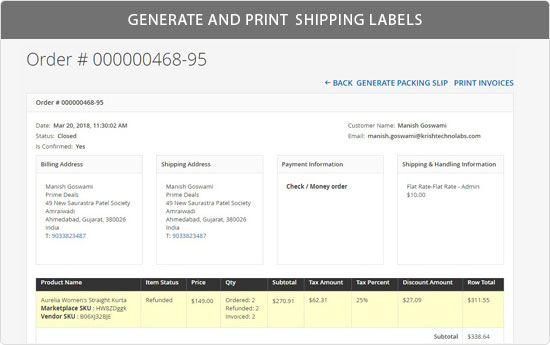 Generate & Print Shipping Labels