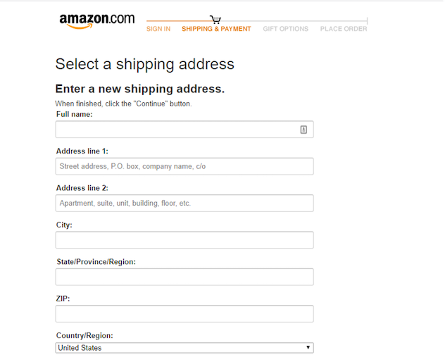 Amazon Multi Step Checkout