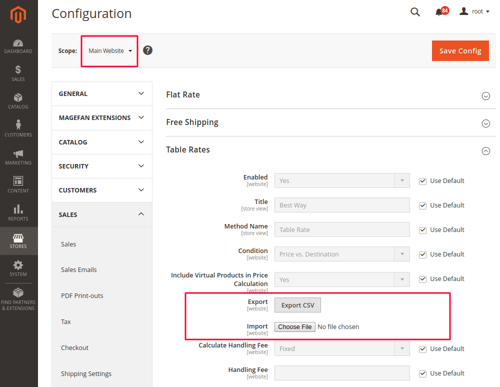 Preview Table Rates Shipping Method in Magento 2