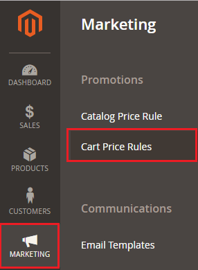 Create Cart Price Rule Magento 2