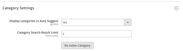 Elastic Search Category Settings