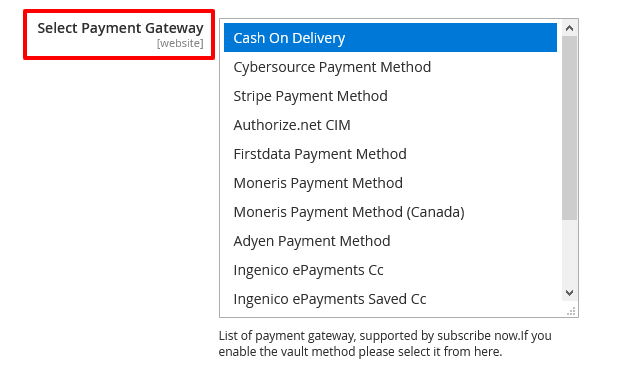 Select Payment Method Magento 2