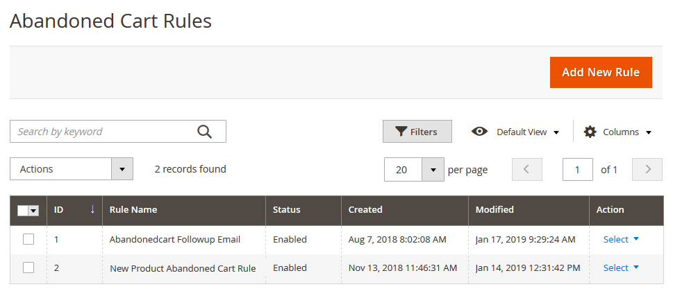 Add New Abandoned Cart Rule Magento 2