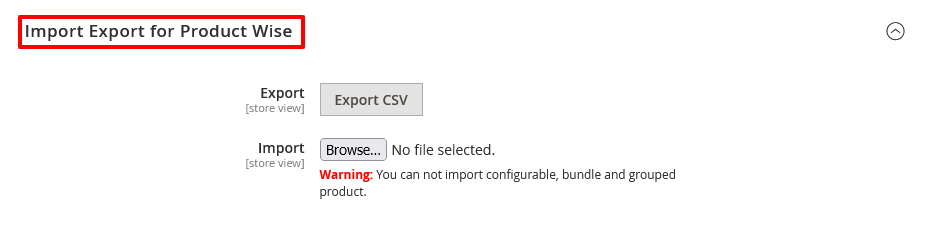 Product wise CSV
