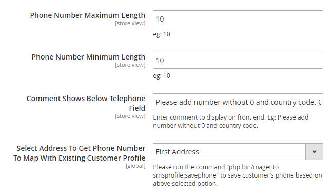 Phone Number Configuration